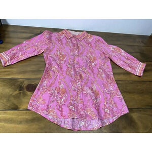 Robert Graham Womens Pink Western Button Up Shirt Size Small